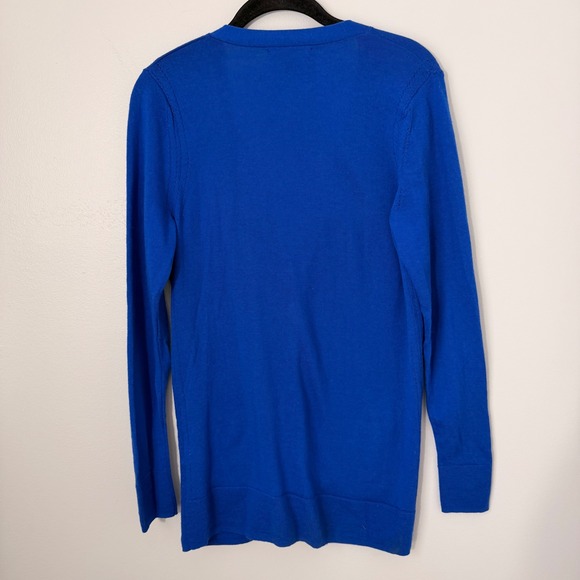 Banana Republic Womens 100% Merino Wool Longline Slouchy Cardigan Royal Blue MED - Picture 11 of 13